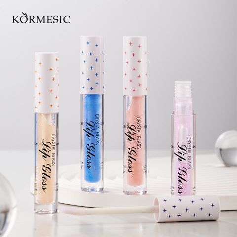 KORMESIC Crystal Glass Lip Gloss  - Smooth Texture, Shiny & Glittery